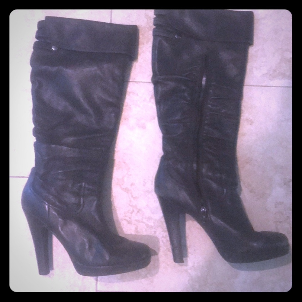 Jessica Simpson tall black leather boots